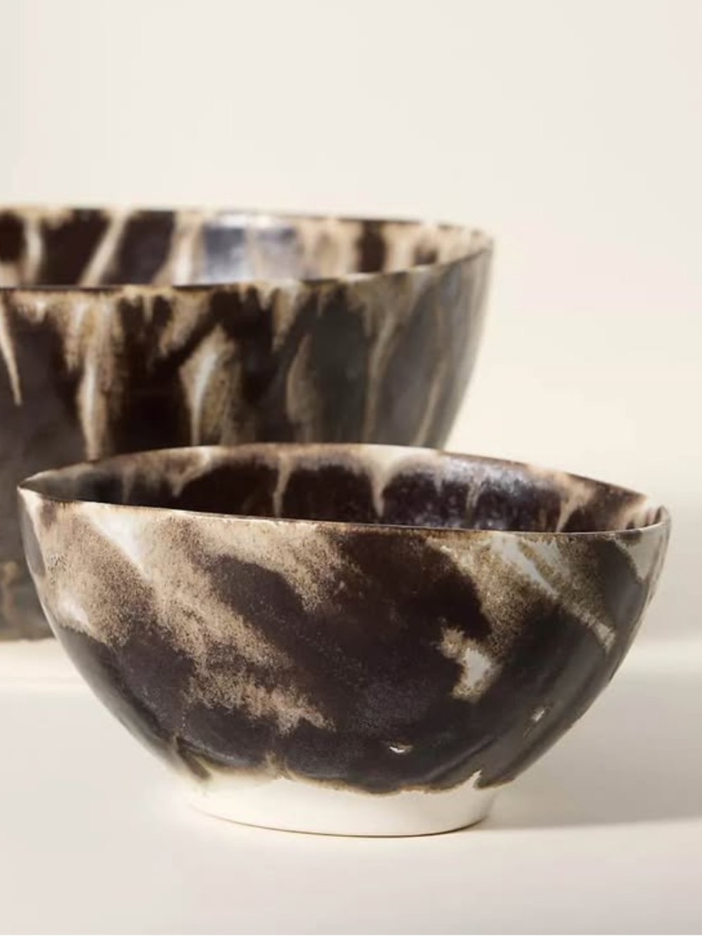 Anthropologie Small MALTA PORTUGUESE FINE STONEWARE SERVE BOWL - set of 2